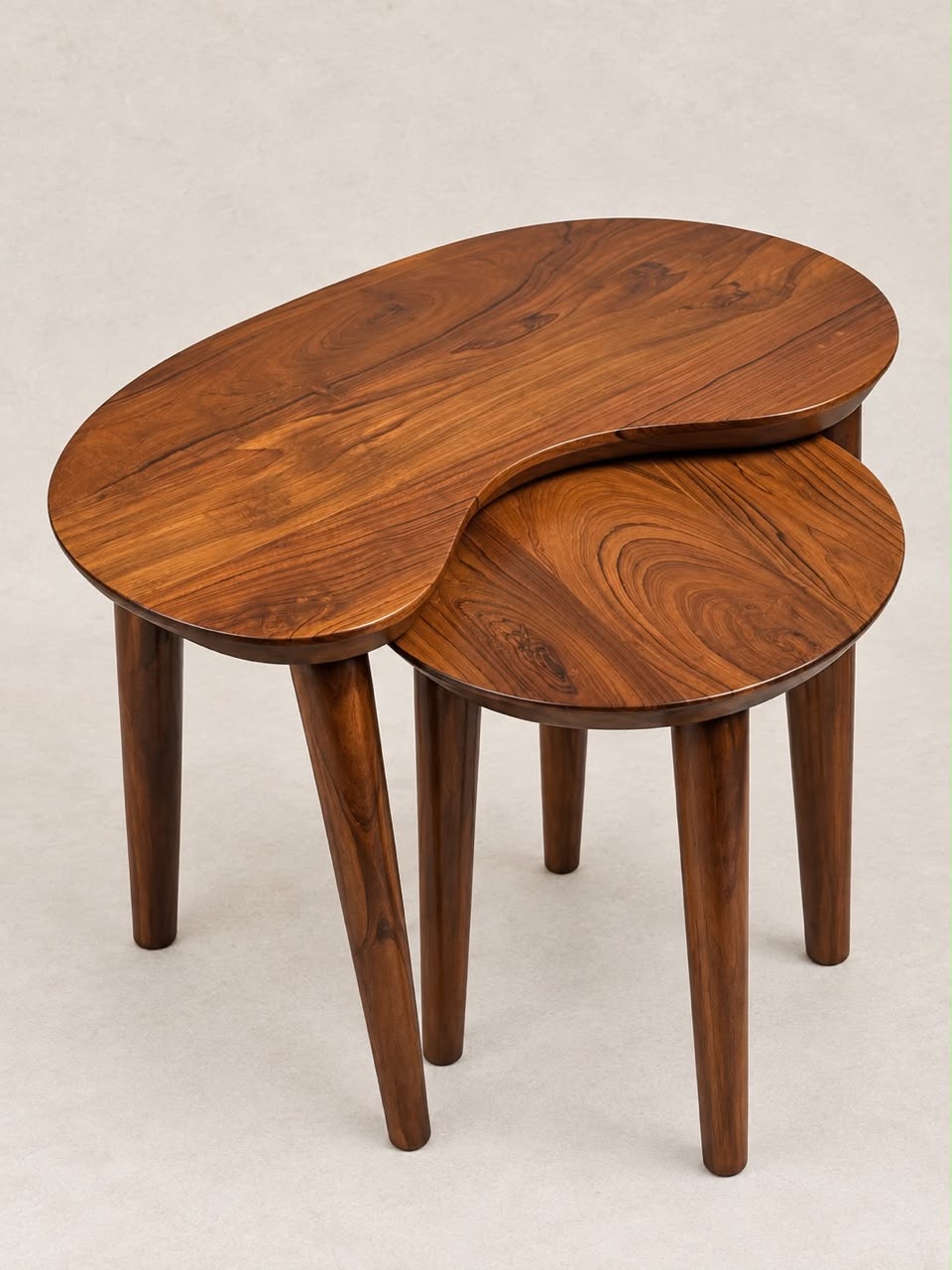 Teak Pair Teapoy