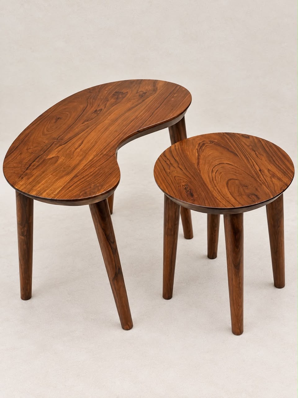 Teak Pair Teapoy